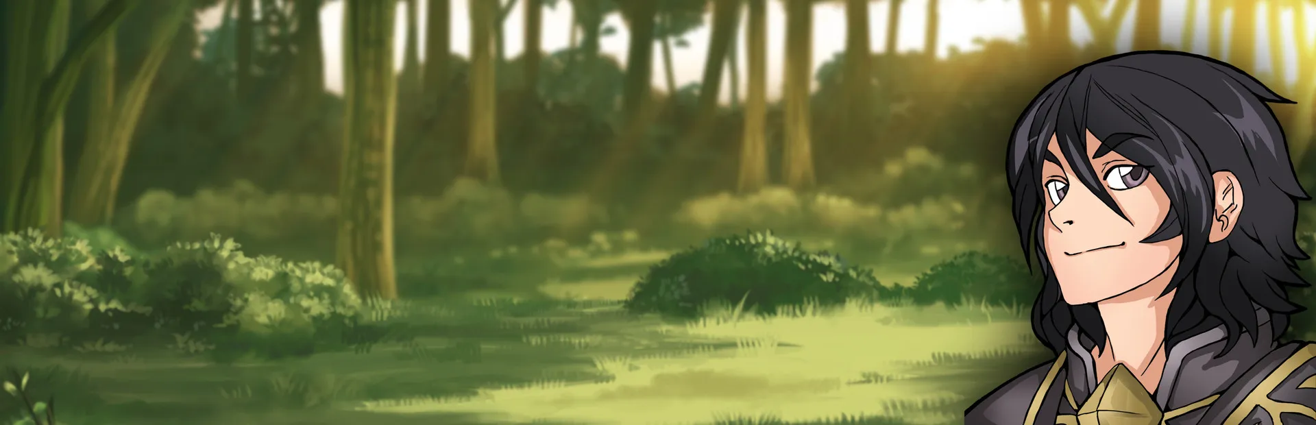 Arte de Halftime Heroes: el héroe frente a un bosque
