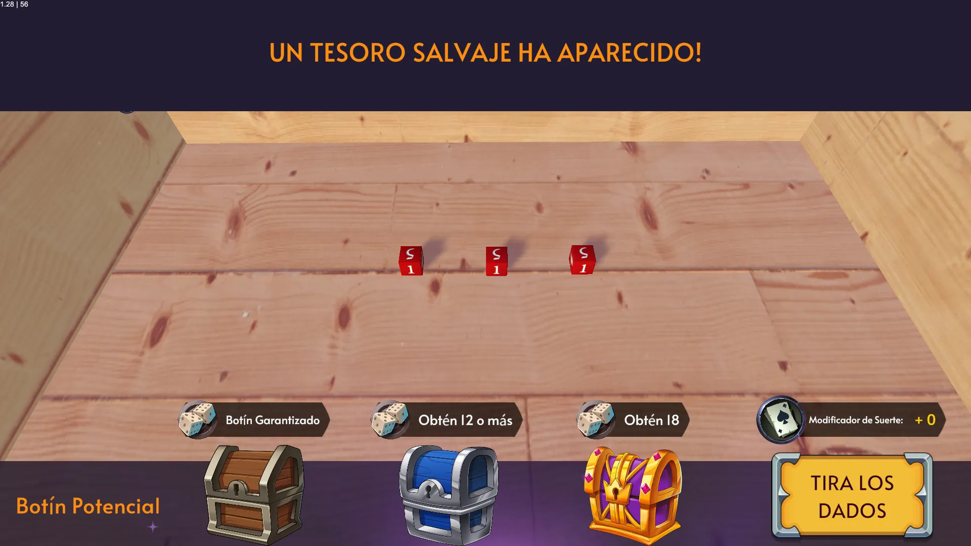 Halftime Heroes: loot screen with chests and dice