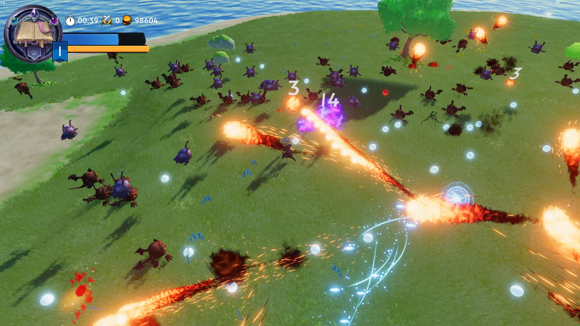 Halftime Heroes: uma horda de inimigos cerca o herói no campo