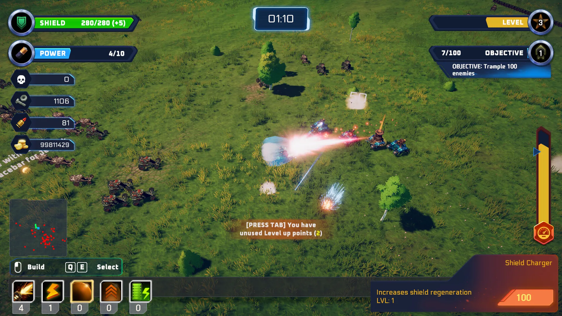 Halftime Builders : combat dans la prairie avec le chargeur de bouclier