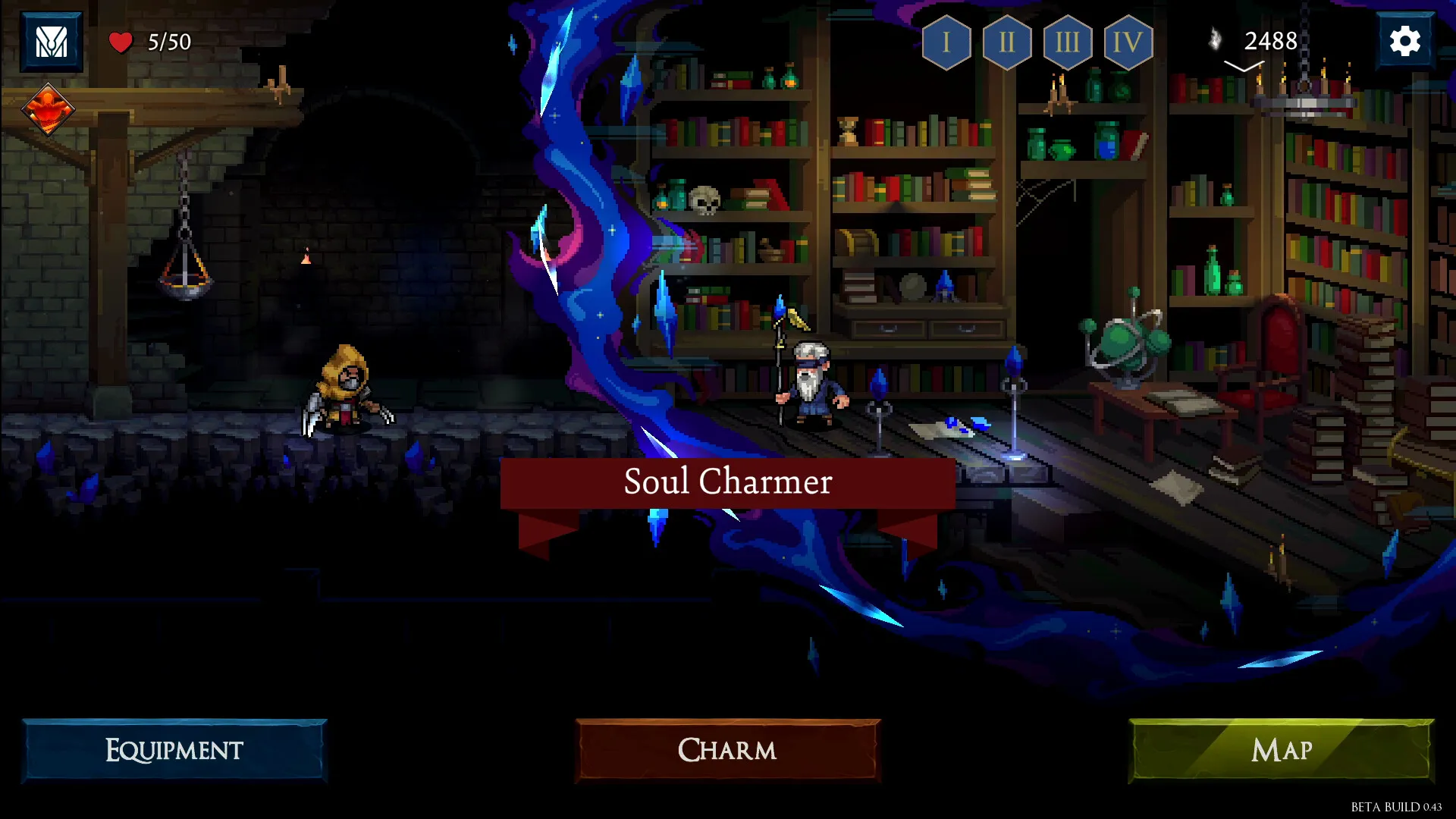 Deck of Souls: library with the Soul Charmer portal