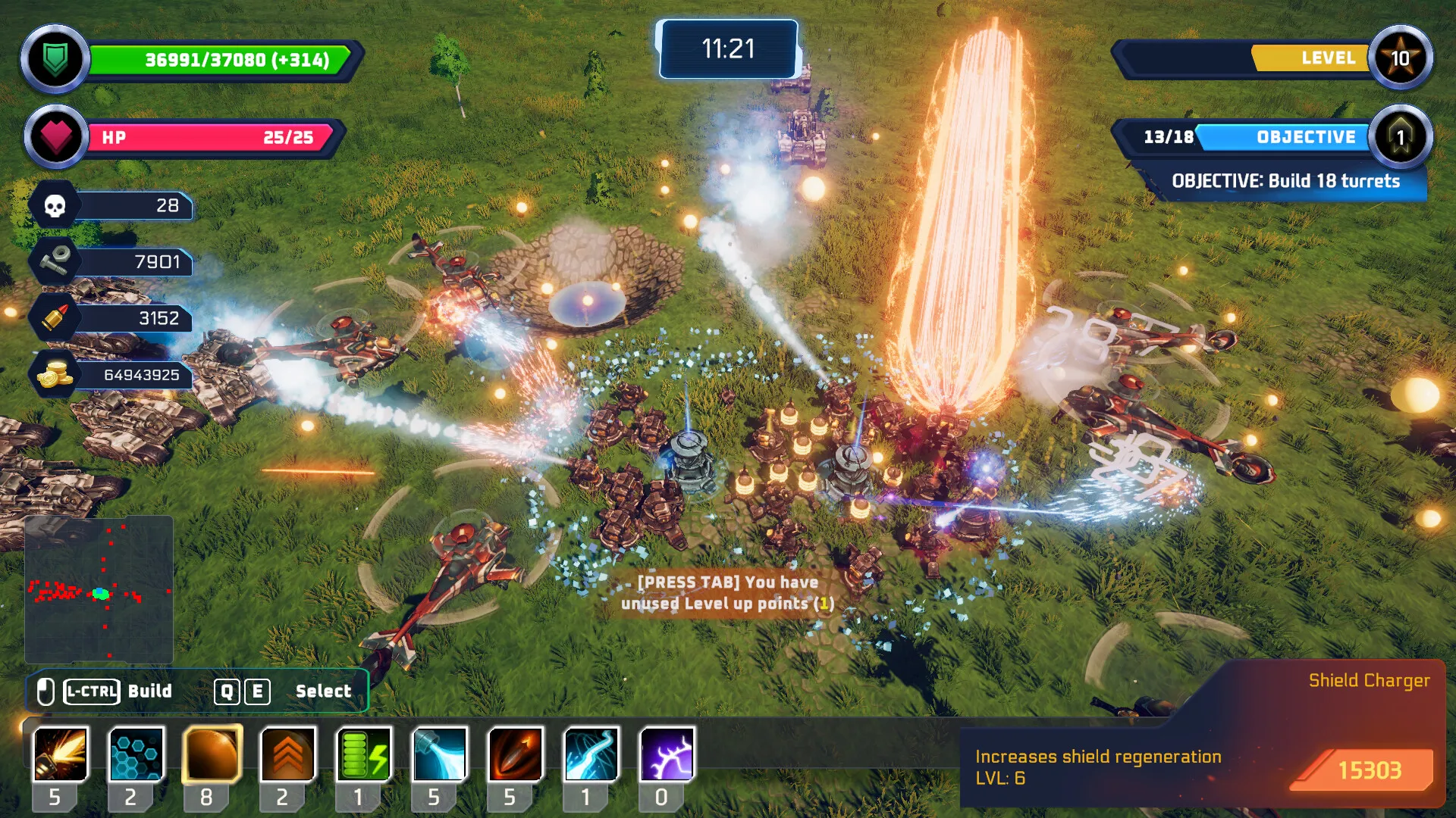 Halftime Builders : des tourelles tirent des rayons sur une horde