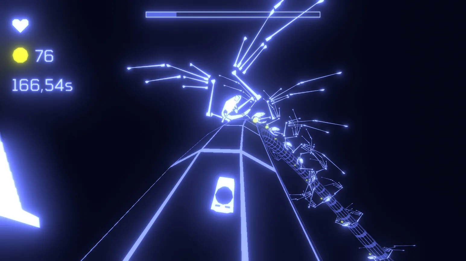 ULTRATORO: a blue level with a wireframe creature